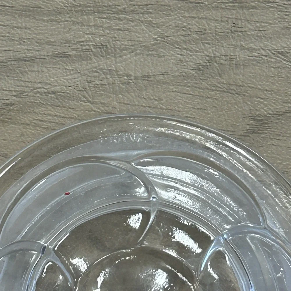 Verreries Du Gier Glass Canister France Juice Jar Flower shaped Lid Clear / Red